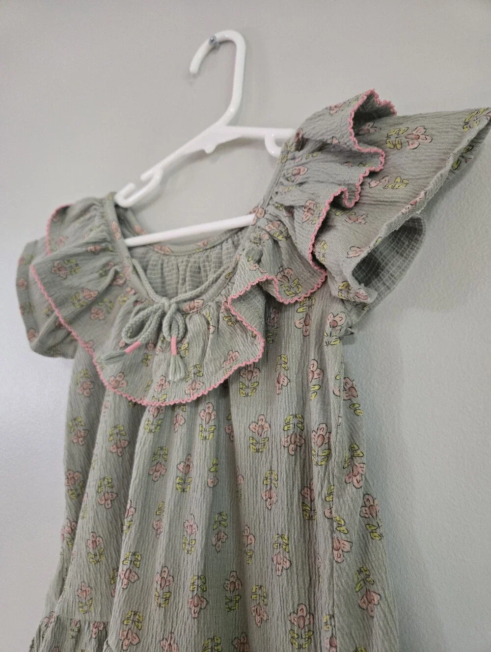 Modern Moments by Gerber Girls Floral Ruffle Dress 18M Gray Pink